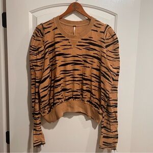 Free People Tiger Striped Sweater Brown/Black